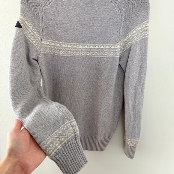 Kathmandu Light Grey Fairisle Crewneck Long‎ Sleeve Knit Wool Sweater Women's 10 - Picture 9 of 12